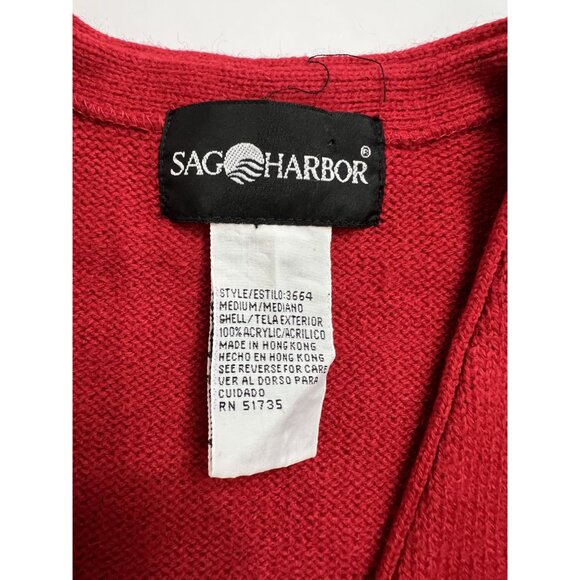 Sag Harbor V-Neck Sweater Vest in Red - Picture 3 of 4